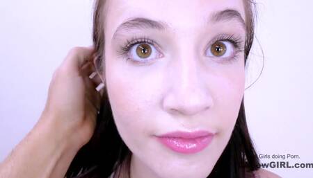 Girl looks Super Cute Blowing Long Cock Teen Castings