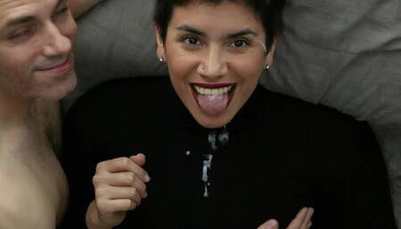 POV Cum on Clothes and Facial