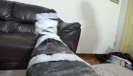 Two hotties put their slave in captivity and wrap him up, leaving him all mummified to release his rotten farts By Scarlet White, Malevola and Daniel Santiago Cam By Dani Full Hd