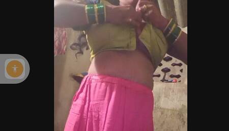 Village Wife Removing Saree.ready to Take Bath.hot Indian Wife Priti