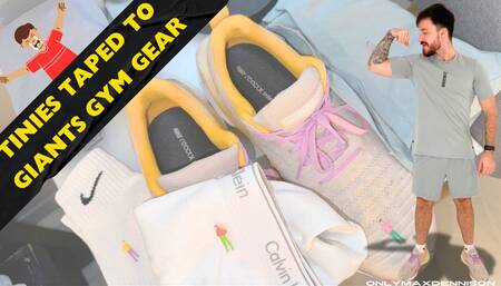 Tinies taped to giants gym gear