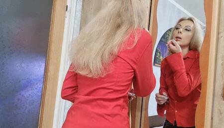 lipstick tease assjob