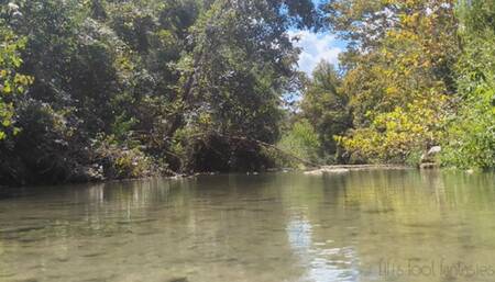 Fifi walking in the creek in black knee high boots to see how waterproof they are they pulling them off to show whether her socks got wet *new*