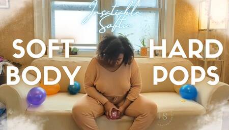 Soft Ebony BBW Sits and Pops Ballons Hard Just For You SD