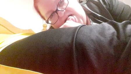 Miss M extreme blowjob and edging on footballer tied to bed