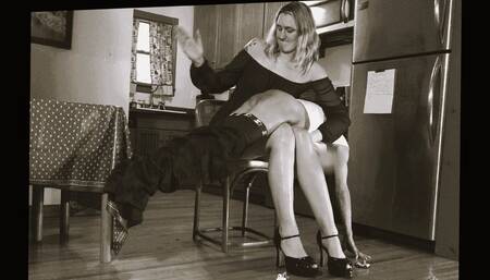 Mean Big Step Sister Episode Three - Scene Four (Front ~ Bum-Side) Vintage B&W [mov]