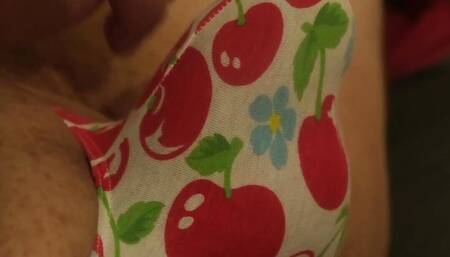 Cherry Print Spandex Thong Bulge Play