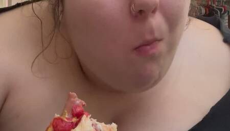 Stuffing My Fat Face With A Hotdog