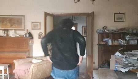 SHINY WELLIES AND JEAN SHORTS