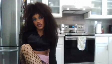 Watch me running in heels + worship me + jumping dick