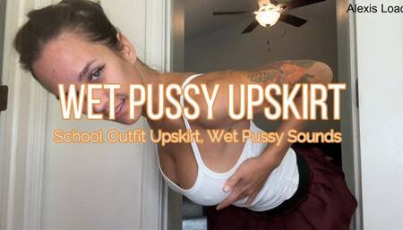 Upskirt MILF Wet Pussy Play Tease School Uniform Miniskirt