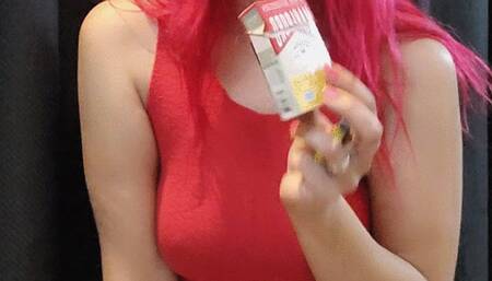 Deep inhales, trying not to cough - red Marlboro