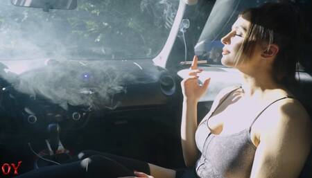 With rolled up windows