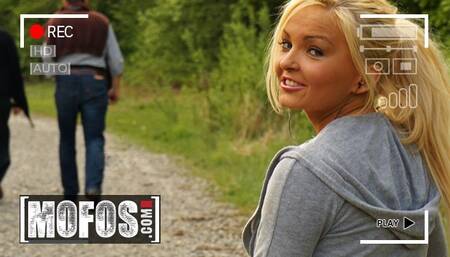 VINTAGE  Hot Blonde Jenna Lovely Goes For A Run, Ends Up Flashing Her Tits To A Stranger