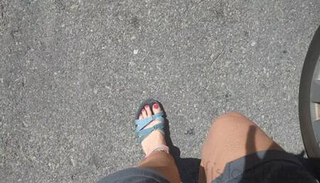 Fifi the MILF in Teva sandals driving a group to sports practice and has to keep cranking the car to get it to start *new* replay