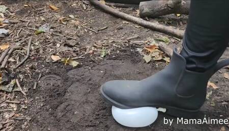 I'll crush your little balls with my big boots