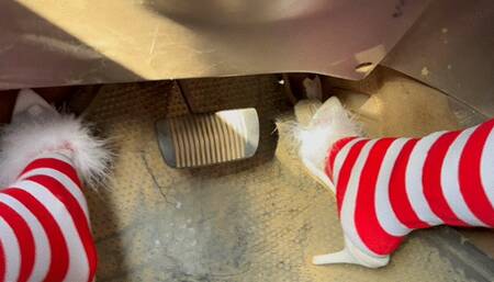 Struggling Hill Climb In My Sexy Mules and Stockings