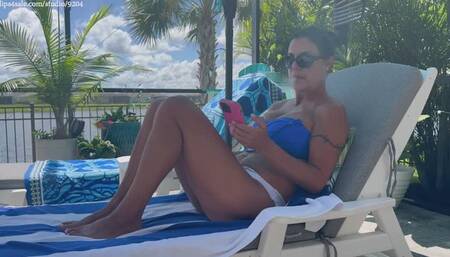 Poolside Bikini Barefoot Smoker - Brooke