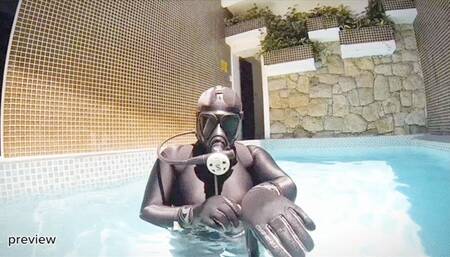 Gas Mask Scuba Girl - Diving Sex