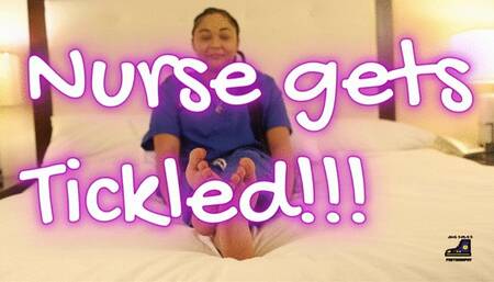 Tickling a Nurse's feet