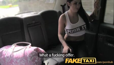 FakeTaxi Brunette Likes to Workout on Cock