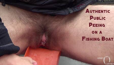 Authentic Peeing in a Fishing Boat at Sea