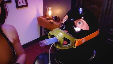 Intubated Breathing - Nopston and Elise Graves - Elise performs invasive procedure on her latex patient, leading to a huge ejaculatory load!
