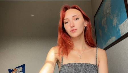 A girl smokes vape sexually