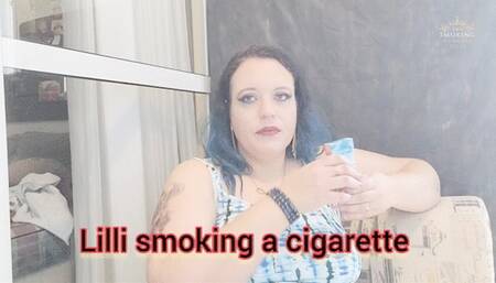 Lilli smoking a cigarette - SGL078