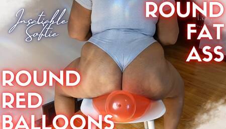 Ebony BBW Pops Red Balloons with Jiggly Fat Ass S D
