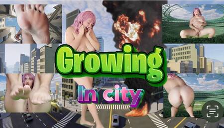 Unaware Giantess growing in city 1