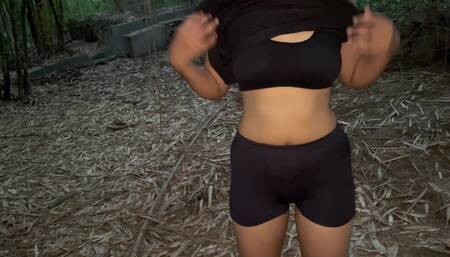 Hot Beautiful Big Ass GF Pussy Destroyed in Jungle Hindi Audio