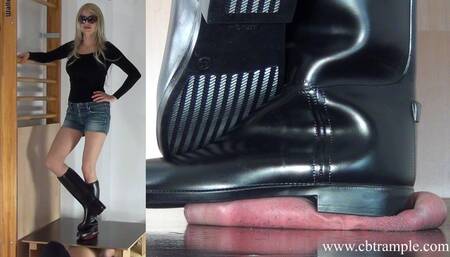 Brutal Trampling by Alina in Riding Boots - Cock and Ballcrush until Cum - Part 1 of 2 (HD)