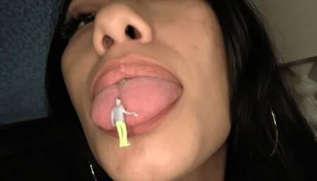 Giantess Miss Mia Dominates & Devours Box Of Shrunk Human Tinies (SD 720p WMV)