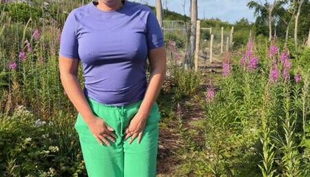 Compilation girl pissing in forest public