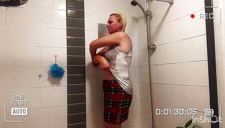MILF Is Getting Fucked in Shower