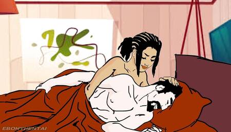 Hot and Horny African Beauty Wakes Her American Lover for More Fucking