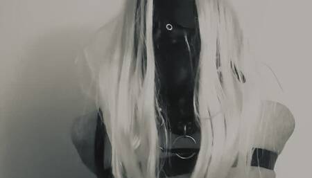 Sissy Slut Hooded and Clamped in Armbinder