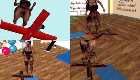 gorgeous giant amazon trampling slave's legs until they break