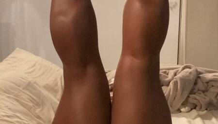 Showing off my shiny thick calves