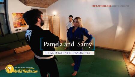 Pamela and Samy bjj and karate lesson part 1