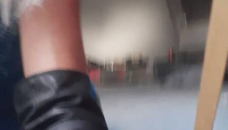 smoking leather milf