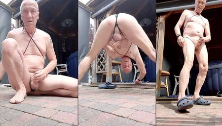 Big Cock Grandpa Daddy Exhibitionist Outdoor Cumshot Sexshow
