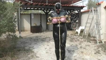 Titslave Eva - Cruel Predicament Breast Bondage Walk with more Training - Hard Level - Part 2 wmv SD