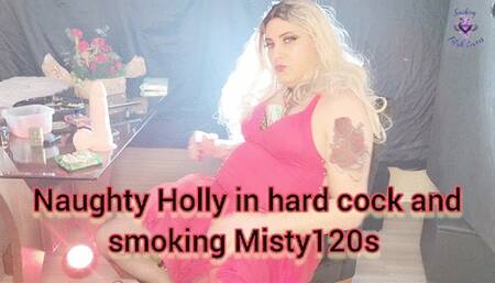 Naughty Holly in hard cock and smoking Misty120s - SFL294