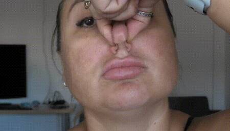 Nose pinching and waxing a