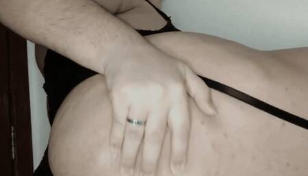 Showing my hairy ass and pussy in the mirror for you kinky voyeur