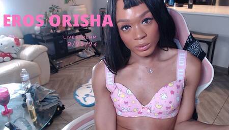 Trans Pornstar Eros Orisha Strokes Herself and Cums