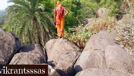 Desi Bhabhi Was Roaming in the Jungle, Suddenly a Boy Caught Her and Left Her, Desi Bhabhi Outdoor Sex