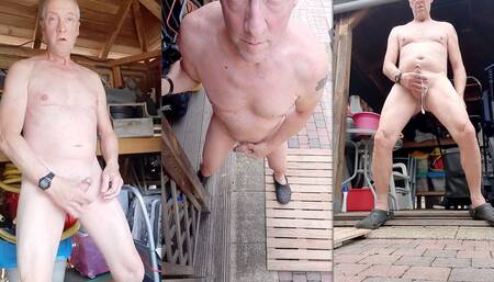 Grandpa Daddy Exhibitionist Garden Jerking Cumshot Sexshow